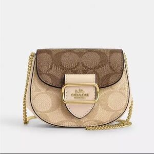 Coach Brown and Cream Card Case Bag